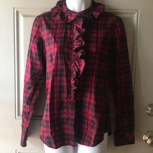 Ralph Lauren Plaid Ruffle Top -PM